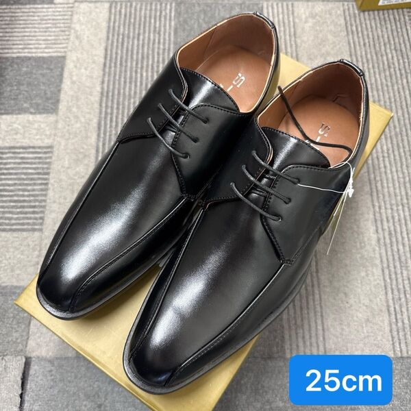 【訳あり新品】Y1211BL/25cmビジネスシューズ 紳士靴 EEE 黒