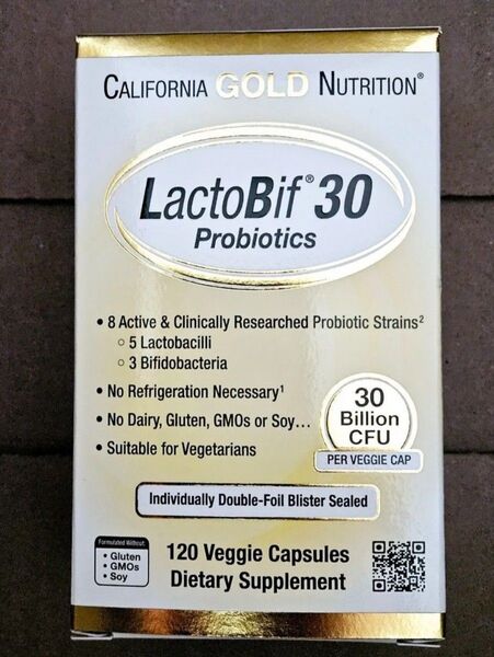 LactoBif30(ラクトビフ30)プロバイオティクス300億CFU ベジカプセル120錠