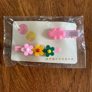 ヘアピン キッズ 子供用 キッズヘアピン 髪留め 花 ピンク ヘアアクセサリー
