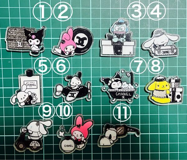 CCサンリオ★アクリルパーツ 3cm,3.5cm,4cm 3枚316円