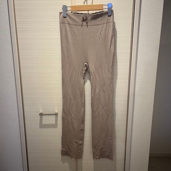 フレアパンツ M-Lサイズ レギンス スパッツ マタニティ リボン パンツ リブ