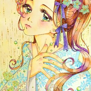 手描きイラスト 女の子 オリジナル 原画