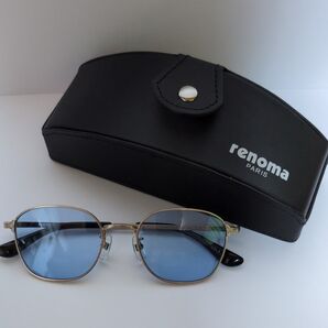 renoma PARIS サングラス ブルー系 未使用に近い ケース付き