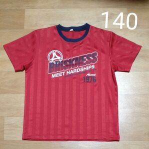 半袖Tシャツ ドライ レッド メッシュ140