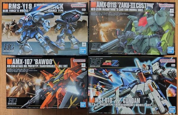 1/144 HGUC 機動戦士ガンダムZZ 4点セット(ZZガンダム + ザクIII改 + バウ + アイザック)