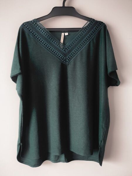 HK WORKS LONDON 深緑 トップス Vネック レースしまむら 美品