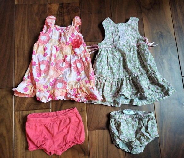ベビー服 女の子 2セット まとめ売り ワンピース ブルマ 80cm