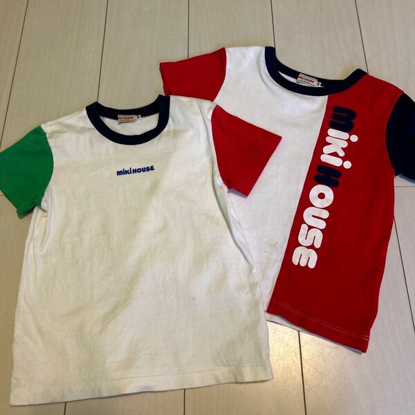 ミキハウス 半袖 Tシャツ ロゴ 2点セット サイズ120