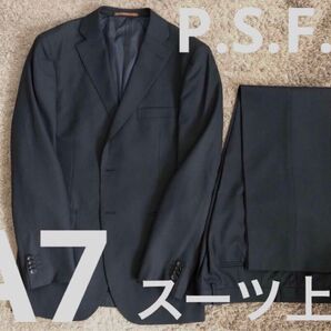 ★美品★A7 スーツ上下 パーフェクトスーツファクトリー P.S.F.A 黒
