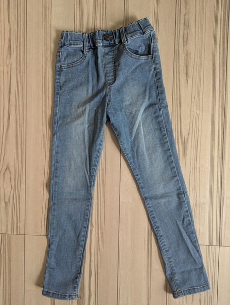 子供 キッズ デニム スキニーパンツ 140cm ウエストゴム 替え口あり