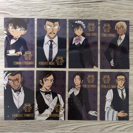 名探偵コナン コナンカフェ そば 特典 キャラクターカード 全8種 セット まとめて 大和敢助 諸伏高明 上原由衣 安室 風見 蘭