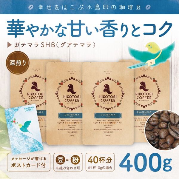 【100g×4】グアテマラ/ガテマラSHB〈深煎り/自家焙煎コーヒー豆400g〉