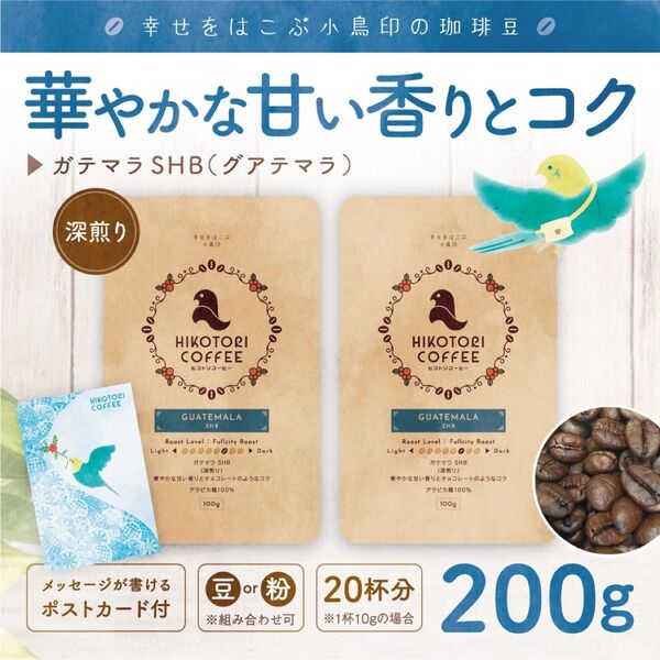 【100g×2】グアテマラ/ガテマラSHB〈深煎り/自家焙煎コーヒー豆200g〉