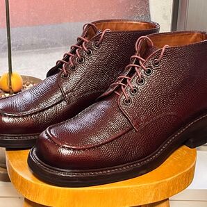 【美品】シルヴァノマッツァ シボ革 Uチップ モックトゥ レッドブラウン ボルドー イタリア製