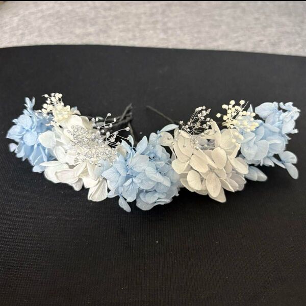 ハンドメイド 髪飾り アクセサリー 花 ホワイト ヘアアクセサリー ドライフラワー プリザーブドフラワー