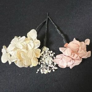 結婚式 成人式 卒業式 和装 ヘアアクセサリー 髪飾り 振袖 かんざし プリザーブドフラワー あじさい ピンク ゴールド