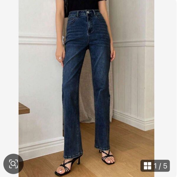 SHEIN シーイン DAZY レディース ストレートデニム L 春 夏 秋 ジーンズ 加工デニムパンツ