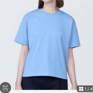 無印良品 レディース 天竺編みクルーネック 半袖Tシャツ L ブルー 春 夏 半袖Tシャツ 半袖 L