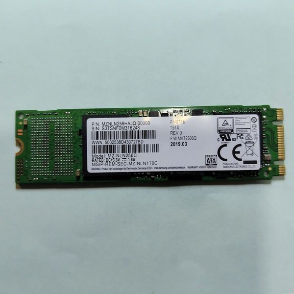 サムスン(SAMSUNG) SSD M.2 256GB 中古動作品(正常) 稼働時間:8,098H