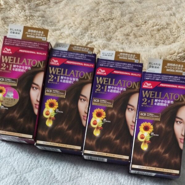 Wella ウエラトーン 2+1 白髪染め クリームタイプ 6CB医薬部外品 ナチュラルブラウン カラー4セット