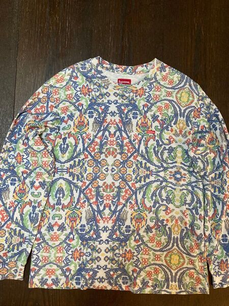 美品 Supreme シュプリーム Small Box L/S Tee スモールボックスロングスリーブ S マルチカラーボタニカル
