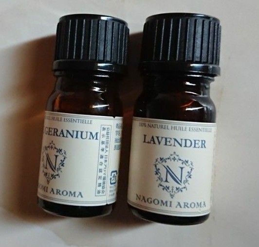 アロマオイル ローズゼラニウム5ml ラベンダー5ml おまけオスマンサスのアロマオイル10mlの半量