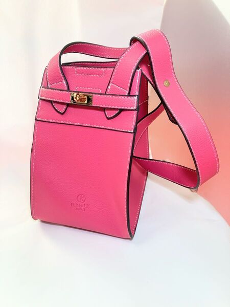 D.KELLY 3WAY トートハンドバッグ おしゃれ 人気のピンク!! ハンドバッグ レザー ショルダーバッグ 2WAY