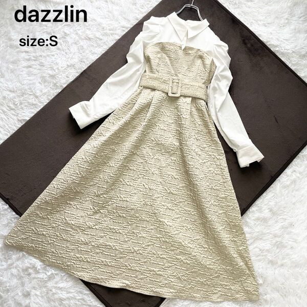 dazzlin ダズリン シャツコンビジャカードワンピース 吉田朱里さんコラボ S