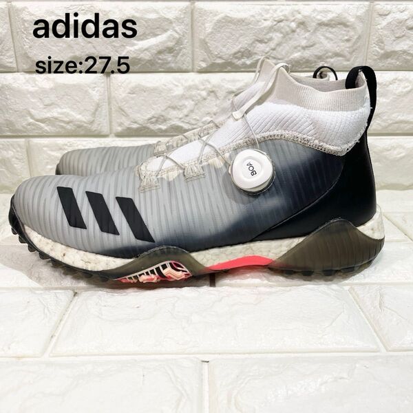 adidas アディダス コードカオスボア ゴルフシューズ ダイヤル式 グレー 27.5