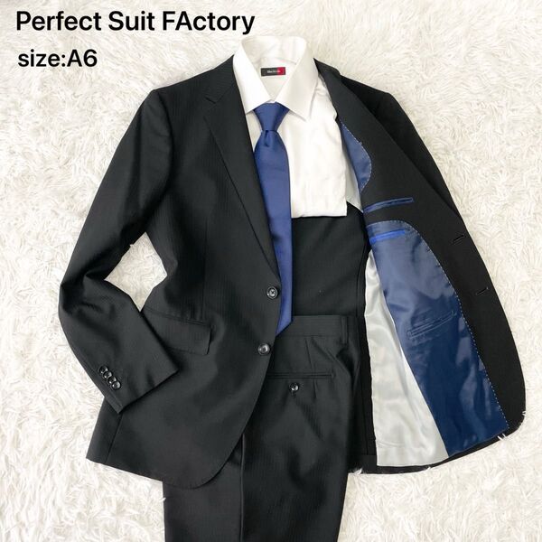 Perfect Suit FActory パーフェクトスーツファクトリー セットアップスーツ ブラック A6