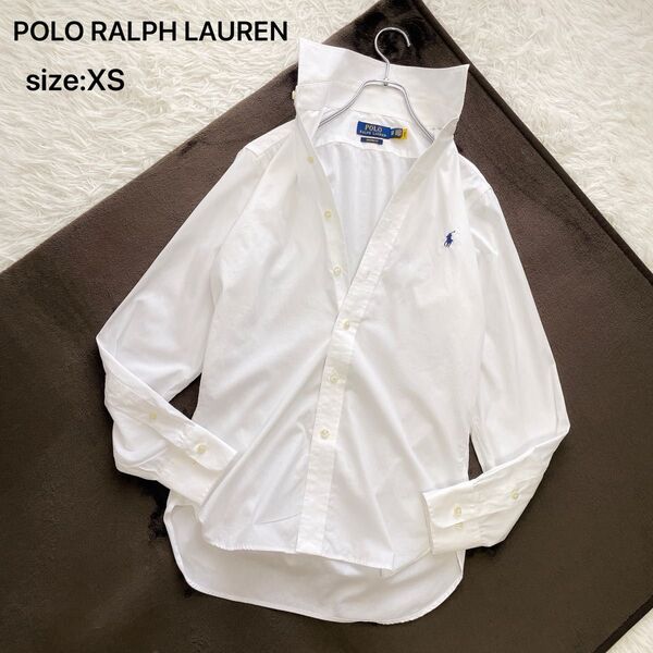 POLO RALPH LAUREN ポロラルフローレン 長袖シャツ CUSTOM FIT ホワイト 現行 XS