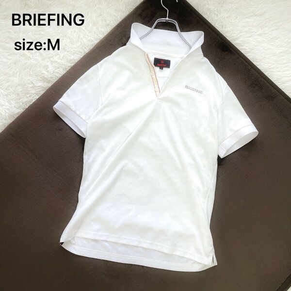 BRIEFING ブリーフィング ポロシャツ ゴルフウェア ホワイト M