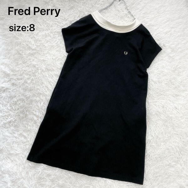 Fred Perry フレッドペリー ノースリーブワンピース バックリボン ブラック 8
