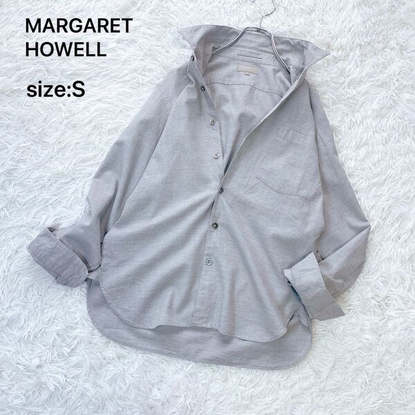 MARGARET HOWELLマーガレットハウエル 長袖シャツ コットン グレー S