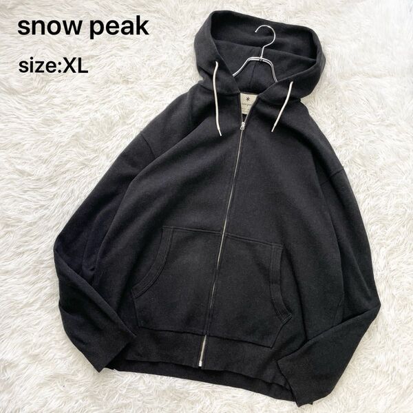 【大きいサイズXL ゆったり】snow peak スノーピーク オーバーサイズジップパーカー ブラック