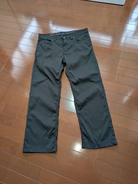 prAna プラナ パンツ ボトムス メンズ 34×32 LL相当 ブラック 炭黒 SLIM FIT スリムフィット
