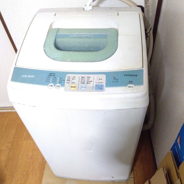 日立 全自動洗濯機5kg☆ホワイト難あり2010年製