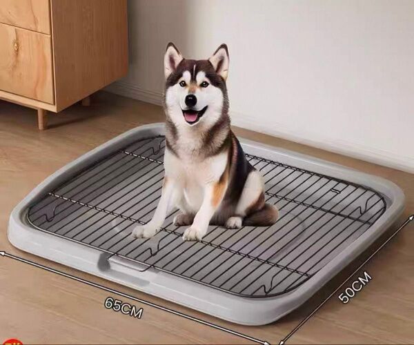 【未使用】中・大型犬用トイレトレー(グレー)