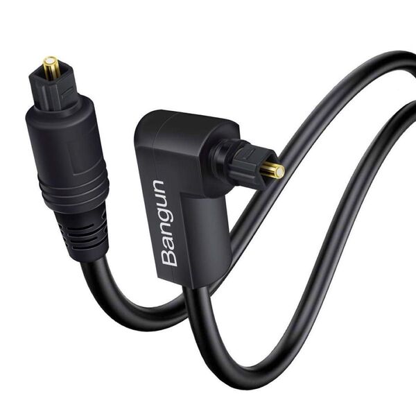 90度直角Toslink 光オーディオケーブル トスリンク 片側L型 1.0m 光オーディオケーブル サウンドバー TVスピーカー