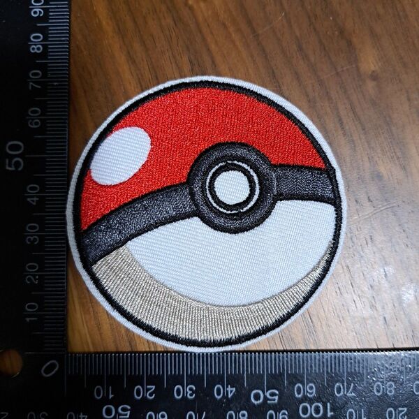 ポケモン ボール アイロン 刺繍 アップリケ ワッペン ハンドメイド アップリケ