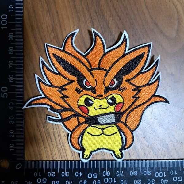 ポケモン ピカチュウ 九尾 アイロン 刺繍 ワッペン ハンドメイド アップリケ