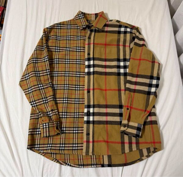 Burberry × gosha rubchinskiy バイカラー ネルシャツ ノバチェック フランネルシャツ