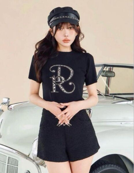 ダーリッチ ビジューDRニットトップス BLK
