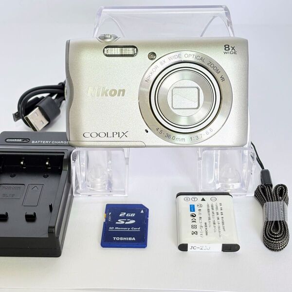 Nikon COOLPIX A300 デジタルカメラ SDカード付【2GB】 デジカメ シルバー ニコン