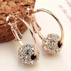 ボホシッククリスタルボールスタッドピアス 新品
