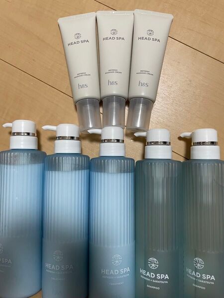 h&s 深体験ヘッドスパ リフレッシュ×さらつや シャンプー 2本とトリートメント3本とマッサージクリーム3本
