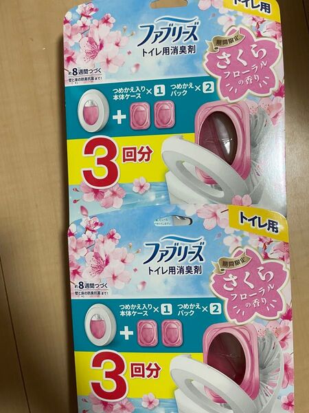 P&G ファブリーズ トイレ用 消臭剤 置き型 さくらフローラル 6.3ml 本体+レフィル2個入2セット