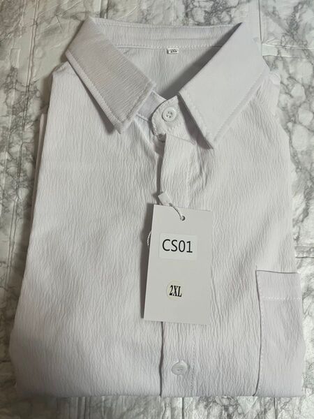 半袖シャツ 2XL 白シャツ ホワイト 半袖
