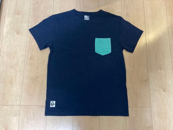 CHUMS チャムス 半袖 Tシャツ メンズ Mサイズ ネイビー×グリーン 中古