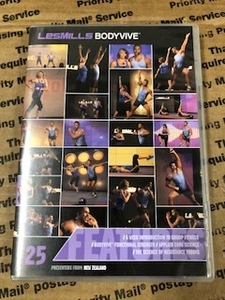 25★レスミルズ★Lesmills★DVD★CD★中古品★BodyVive★ボディバイブ★25★英語コレオノート★箱に傷有★汚れあり★再生確認済★3点セット